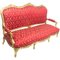 Französisches Sofa aus vergoldetem Holz, 19. Jh 1