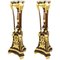 Empire Style Mahogany & Giltwood Carved Torchieres, 20th Century, Set of 2 1