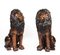 Cast Bronze Seated Lions, 20th Century, Set of 2 9