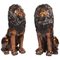 Cast Bronze Seated Lions, 20th Century, Set of 2 1