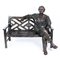 Albert Einstein on a Garden Bench, Bronze, Image 2