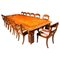 Elizabethan Revival Pollard Oak Dining Table and 14 Chairs, 19th Century, Set of 15 1