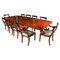 Regency Flame Mahogany Dining Table & 12 Chairs, 19th Century, Set of 13 1