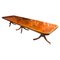Regency Style Inlaid Flame Mahogany Dining Table, 20th Century, Image 1