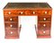 Victorian Flame Mahogany Partner Pedestal Desk, 19th Century, Image 9