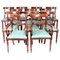 Regency Revival Bar Back Dining Chairs in Mahogany, 20th Century, Set of 14 1