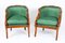Empire Revival Gilded Walnut Swan Neck Armchairs, 20th Century, Set of 2 13
