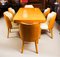 Art Deco Birdseye Maple Dining Table & 6 Cloud Back Chairs, 1920s, Set of 7 2
