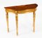 Giltwood Marquetry Half Moon Console Tables, 20th Century, Set of 2 2