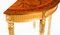 Giltwood Marquetry Half Moon Console Tables, 20th Century, Set of 2, Image 5