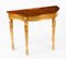 Giltwood Marquetry Half Moon Console Tables, 20th Century, Set of 2 4
