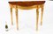 Giltwood Marquetry Half Moon Console Tables, 20th Century, Set of 2 16