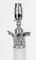 Lámparas de mesa corintias de vidrio opalino plateado, siglo XX. Juego de 2, Imagen 5