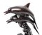 20. Jh. Bronze Delfine auf den Wellen Statue 2