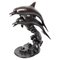20th Century Bronze Dolphins Riding the Waves Statue 1
