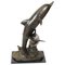 Bronze Statue of Dolphins Riding the Waves, Late 20th-Century 1