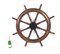 19th Century Teak & Brass 8-Spoke Ships Wheel, Image 6