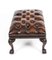 Mid-Century Chippendale Ball & Claw Buttoned Leather Stool 8
