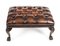Mid-Century Chippendale Ball & Claw Buttoned Leather Stool, Image 7