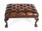Mid-Century Chippendale Ball & Claw Buttoned Leather Stool 2