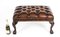 Mid-Century Chippendale Ball & Claw Buttoned Leather Stool 12