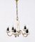 Porcelain and Brass 4-Light Chandelier, Image 4