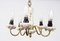 Porcelain and Brass 4-Light Chandelier 6