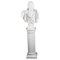 Roman Statesman Julius Caesar, 20th Century, Marble Bust & Pedestal, Set of 2 1