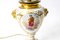 Lámpara de mesa francesa de porcelana pintada a mano y dorada, siglo XIX, Imagen 2