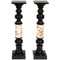 19th Century Ebonised & Porcelain Pedestals, Set of 2 1