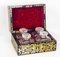 19th Century French Ebonised Cut Brass Boulle Perfume Bottle Box 2
