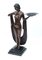 Art Déco Figur eines Bronze Mädchens mit Schal und Platte 15