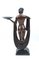 Figura in stile Art Déco di ragazza in bronzo con scialle e piatto, Immagine 10