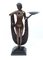 Figura in stile Art Déco di ragazza in bronzo con scialle e piatto, Immagine 2