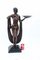 Figura estilo Art Déco de niña de bronce con chal y bandeja, Imagen 14