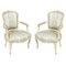 Louis Revival French Painted Armchairs, 19th Century, Set of 2 1