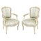 Louis Revival French Painted Armchairs, 19th Century, Set of 2, Image 1