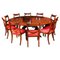 Jupe Dining Table, Leaf Cabinet, Lazy Susan & 10 Chairs, 20th Century, Set of 13 1