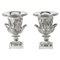 Grand Tour Borghese Silver Plated Bronze Campana Urns, 19th Century, Set of 2 1