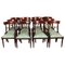 English Regency Revival Bar Back Dining Chairs, 20th Century, Set of 12 1