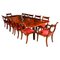 Twin Pillar Dining Table & 12 Dining Chairs by William Tillman, 20th Century, Set of 13 1