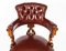 19th Century Victorian Oak Leather Desk Chair, Image 4