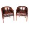 20th Century English Handmade Leather Desk Chairs, Set of 2 1