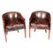 20th Century English Handmade Leather Desk Chairs, Set of 2, Image 1
