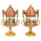 19th Century French Ormolu Mounted Pink Sevres Lidded Vases, Set of 2 1