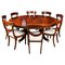 Tavolo da pranzo Regency Revival con 8 sedie, metà XX secolo, set di 9, Immagine 1