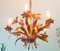Lámpara de araña floral bañada en oro, años 40, Imagen 10