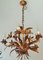 Gold Plated Floral Chandelier, Italy, 1940s 5