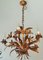 Gold Plated Floral Chandelier, Italy, 1940s, Image 5