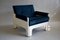Mid-Century Modern Blue & White Lounge Chair from T Spectrum, Image 1